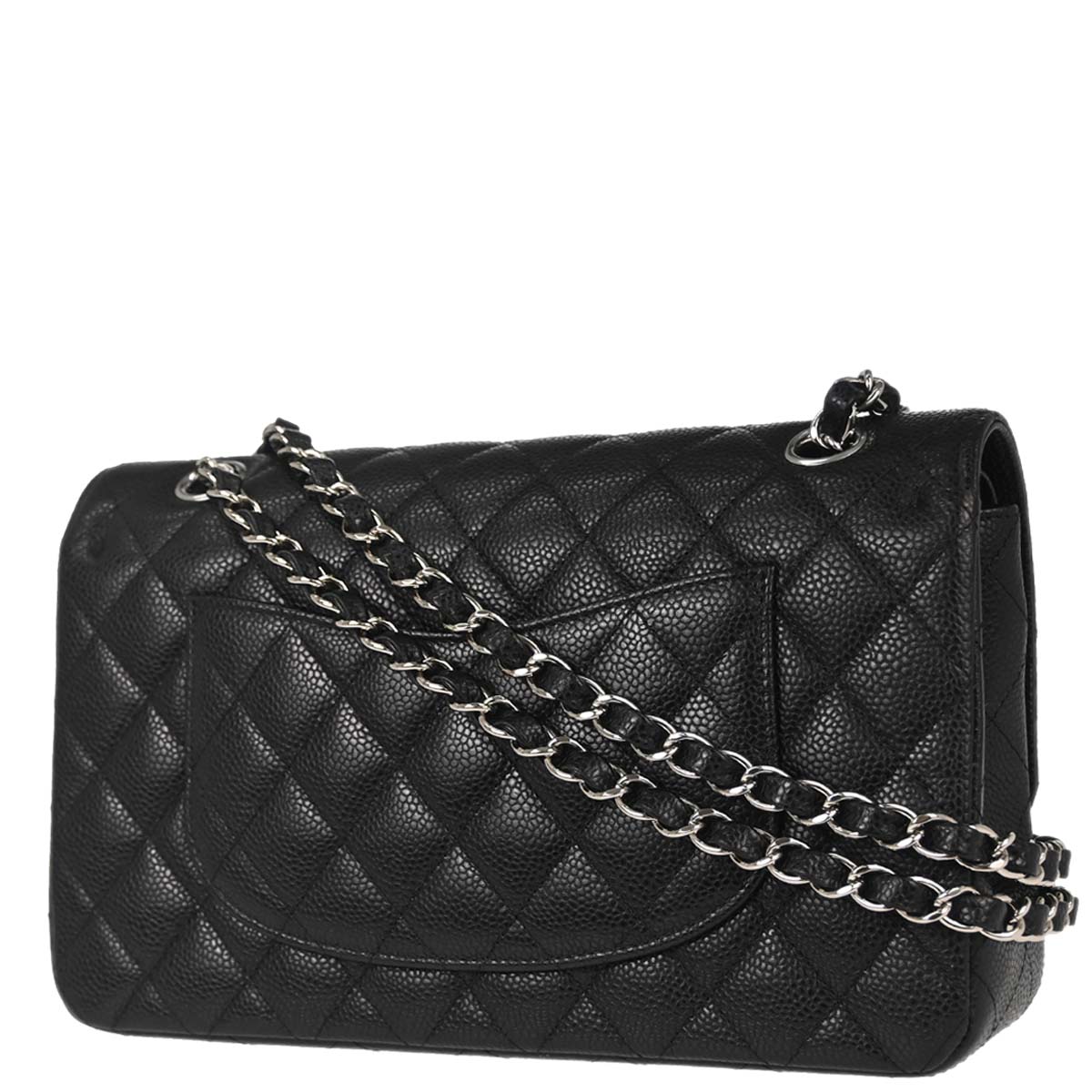 Chanel Black Caviar Skin Medium Classic Double Flap Shoulder Bag