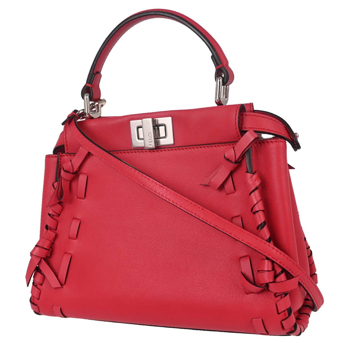 Fendi Red Peekaboo 2way Shoulder Handbag