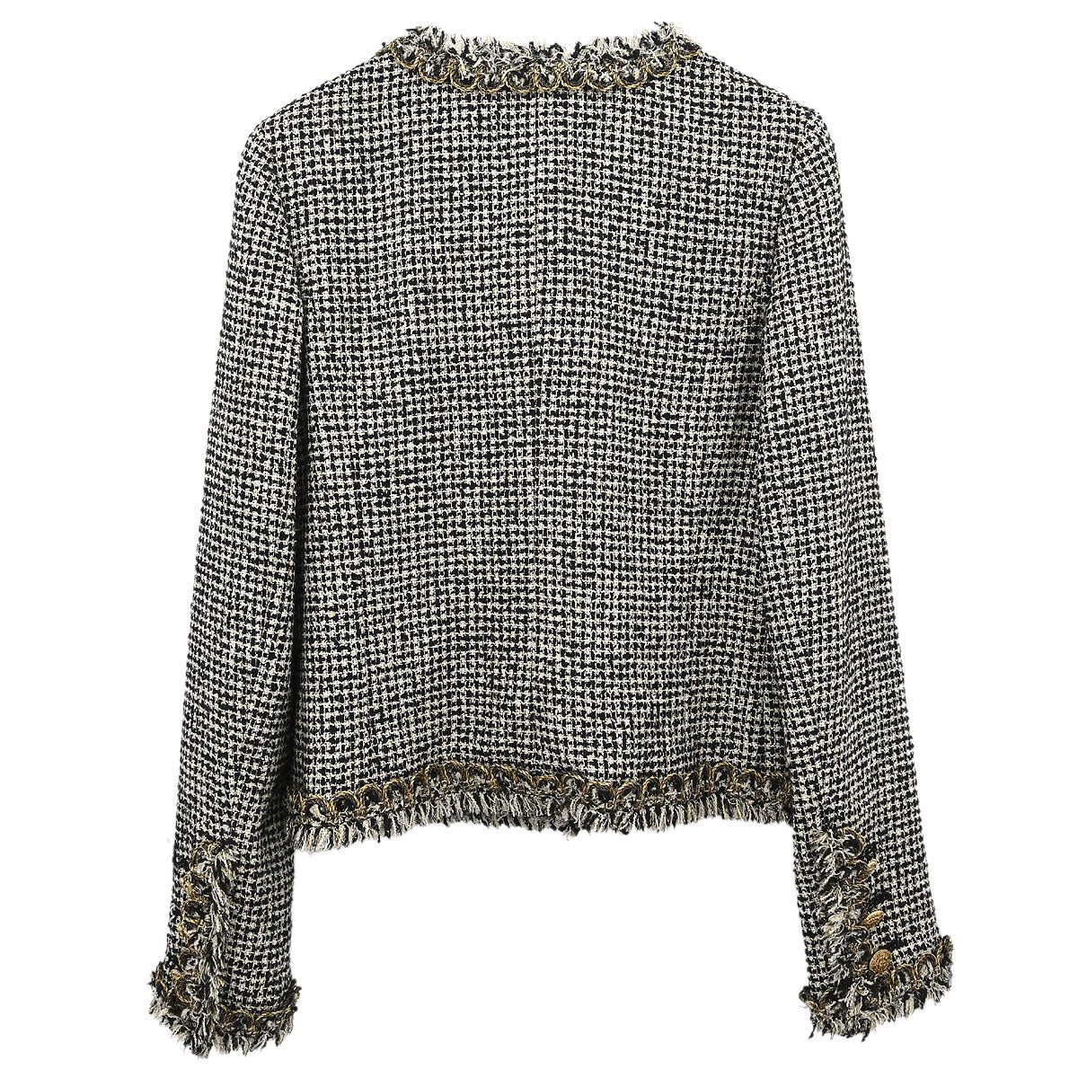 Chanel 2010 Collarless Tweed Jacket Black #34