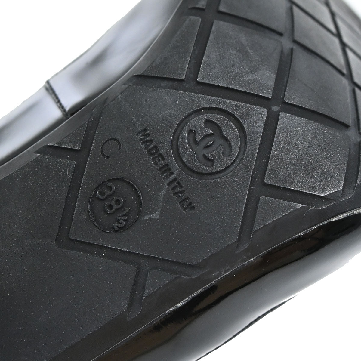 Chanel * Sock Boots Shoes Black Light Gray Shoes #38 1/2
