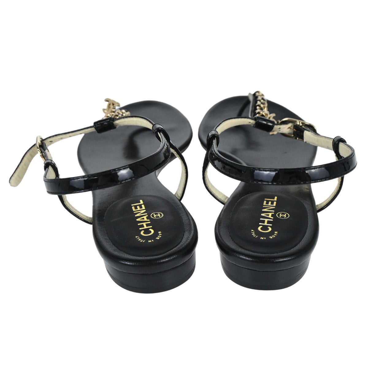 Chanel * Sandals Shoes Black Shoes #36 1/2