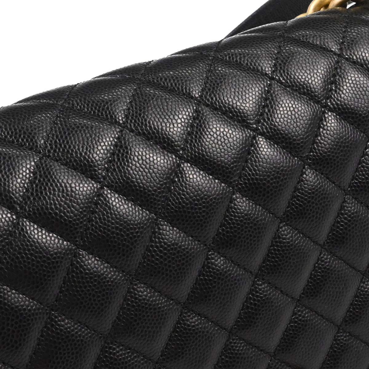 Boy Chanel Black Caviar Skin Medium Chain Shoulder Bag