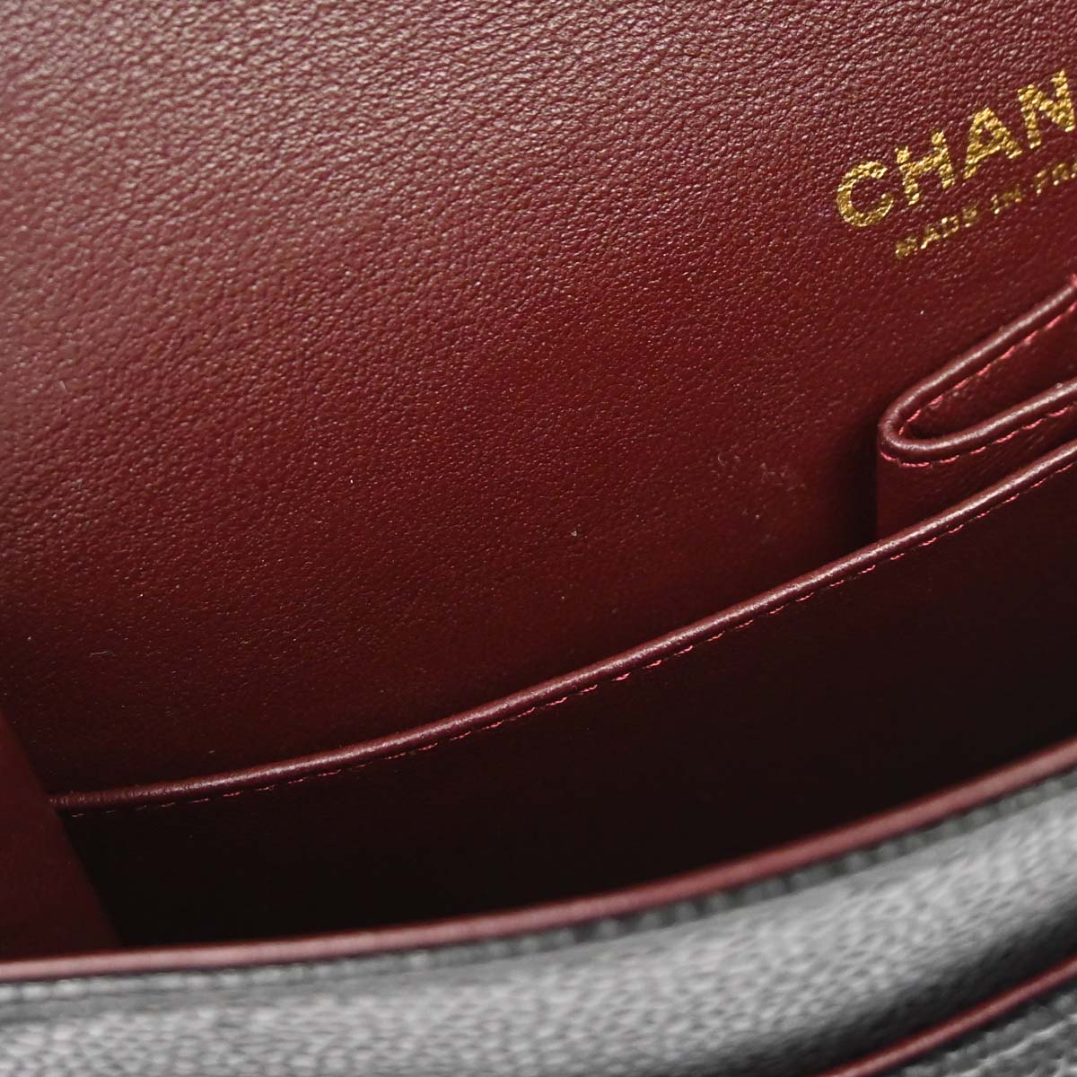 Chanel 2014 Black Caviar Skin Medium Classic Double Flap Shoulder Bag