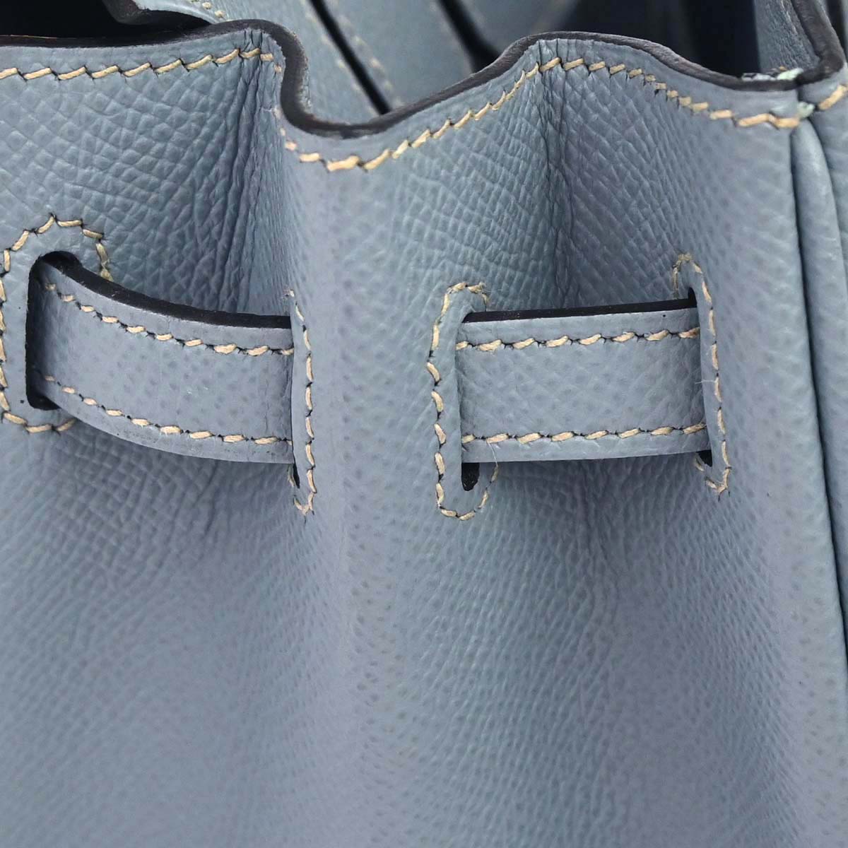 Hermes Blue Lin Epsom Birkin 25 Handbag