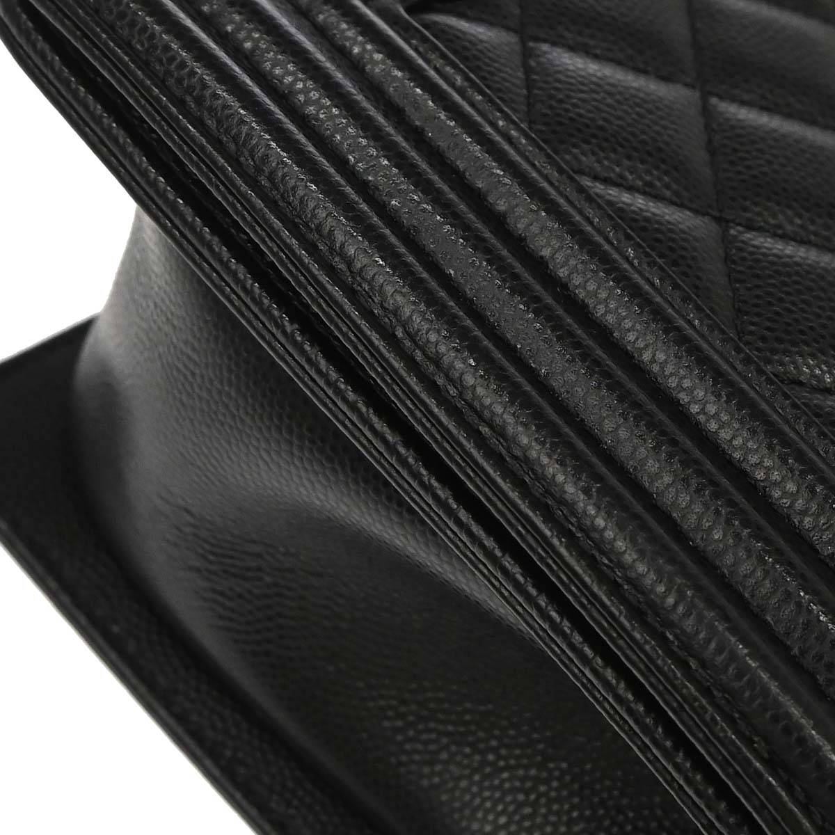 Boy Chanel 2019 Black Caviar Skin Medium Chain Shoulder Bag