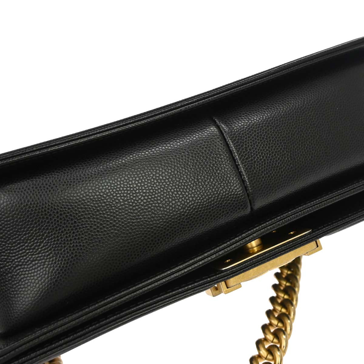 Boy Chanel 2019 Black Caviar Skin Medium Chain Shoulder Bag