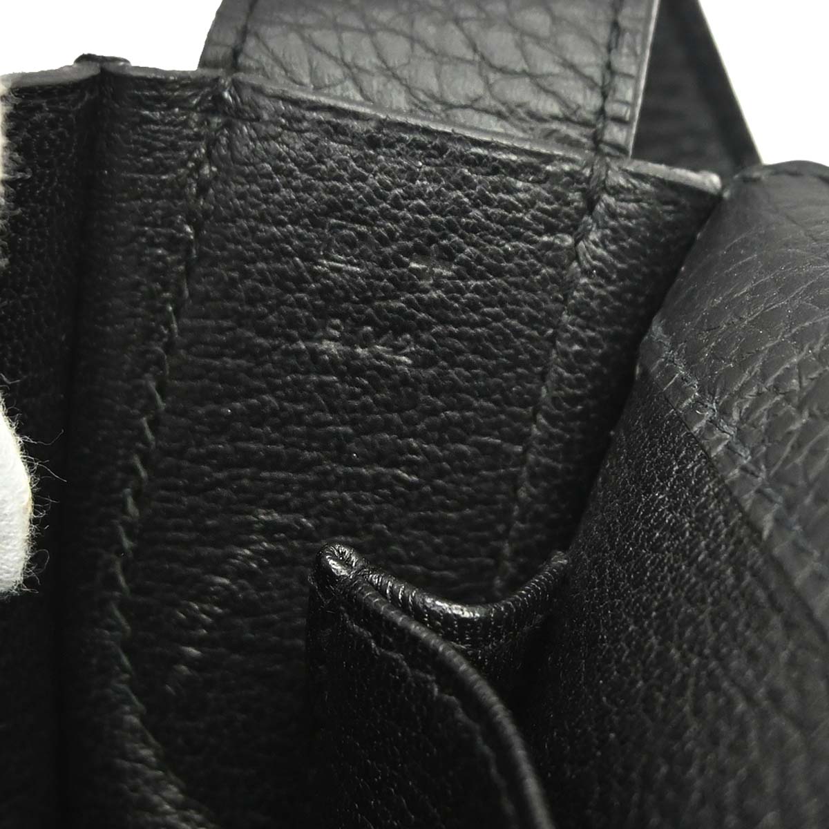 Hermes Black Taurillon Clemence Pochette Steve Shoulder Bag