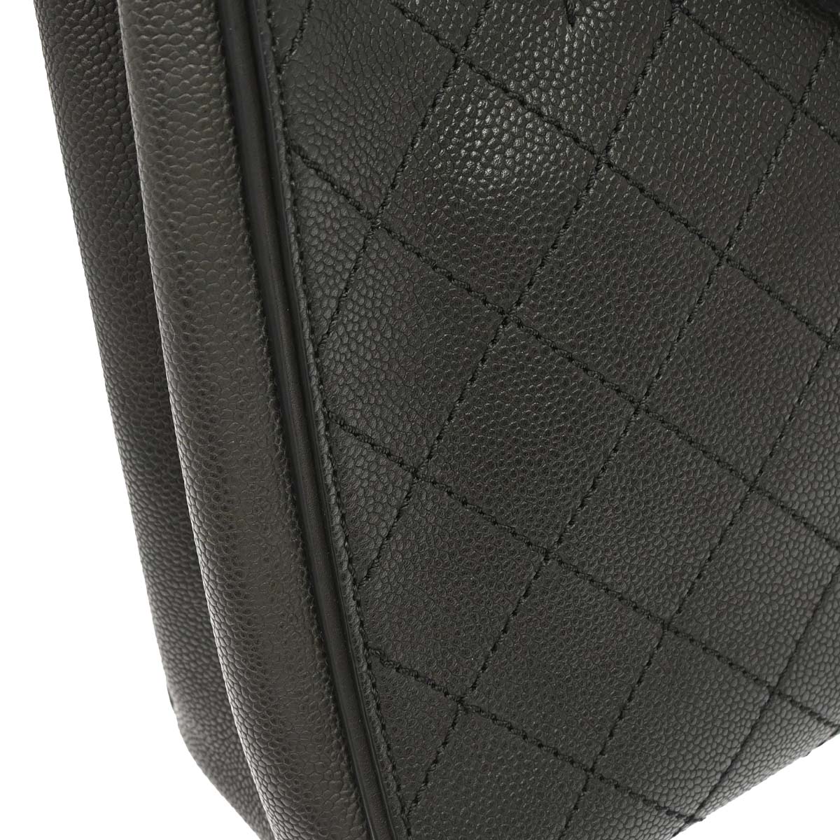 Chanel 2013-2014 Black Caviar Skin Hamptons Tote 2way Shoulder Handbag