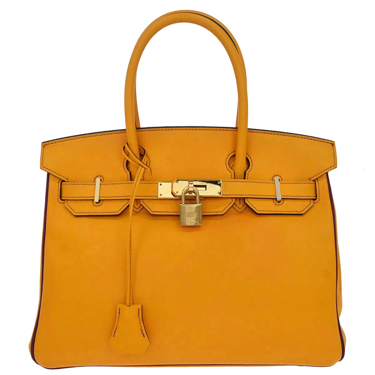 Hermes Jaune d'Or, Anemone Swift Birkin 30 Handbag