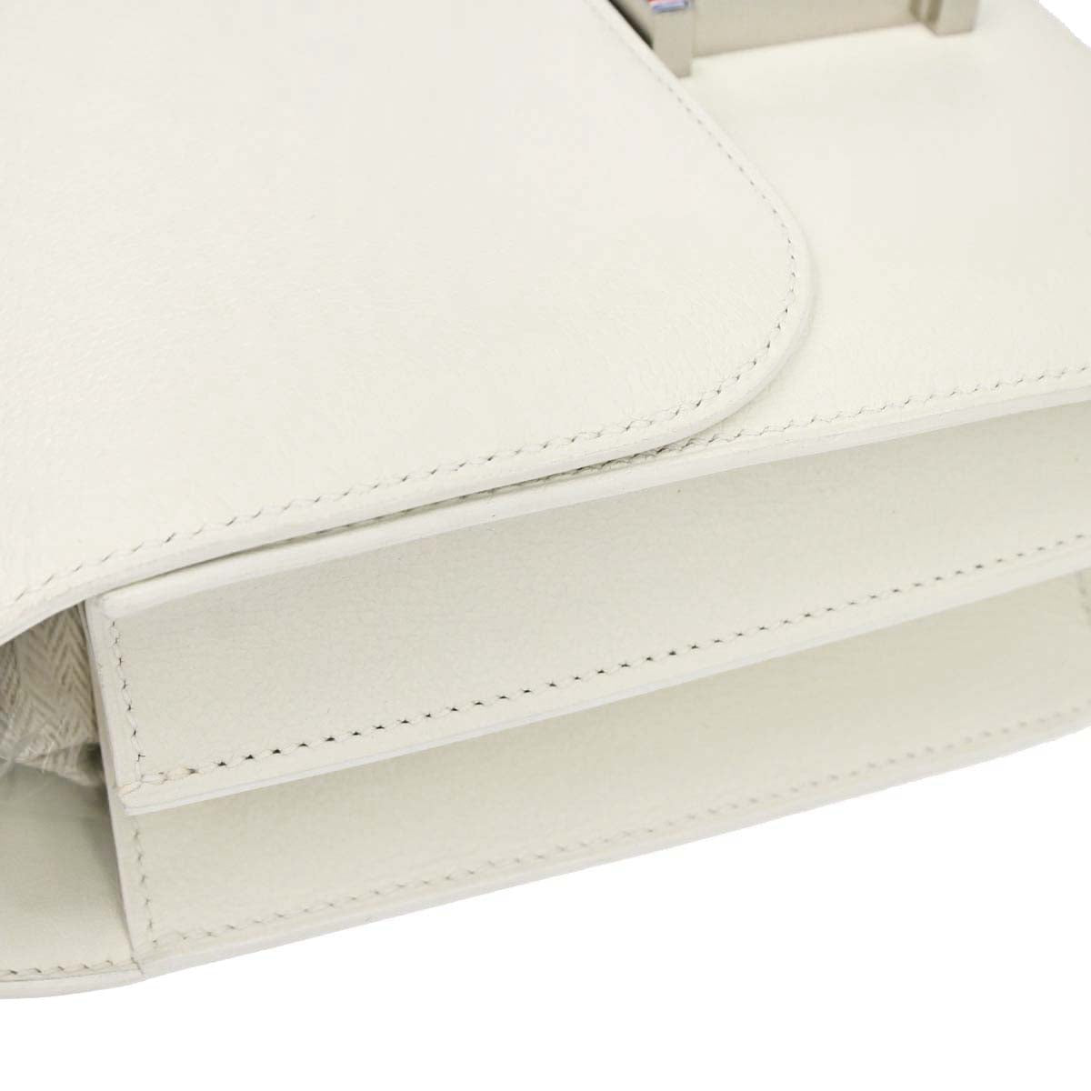Hermes White Evercolor Constance 24 Shoulder Bag