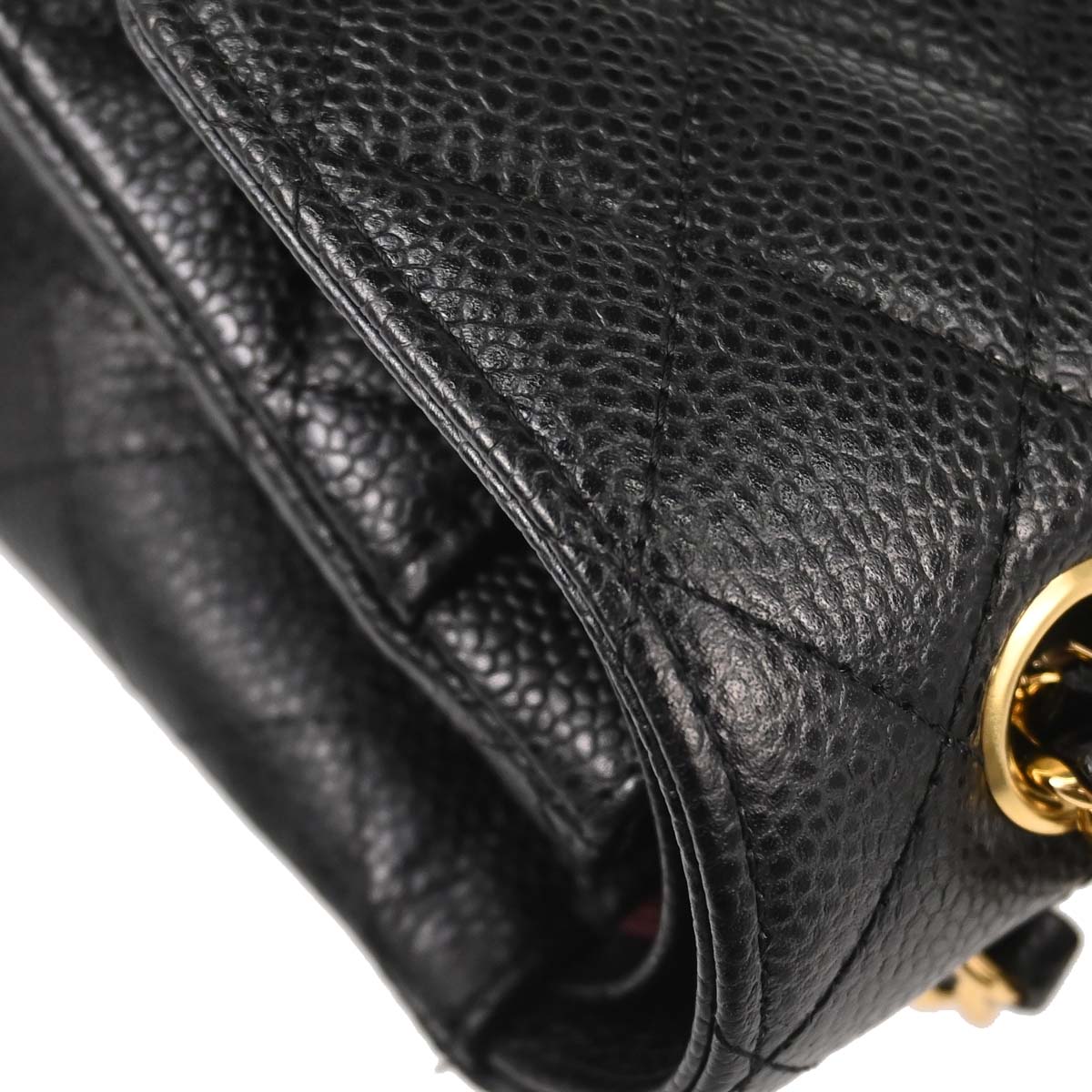 Chanel Black Caviar Skin Small Classic Double Flap Shoulder Bag
