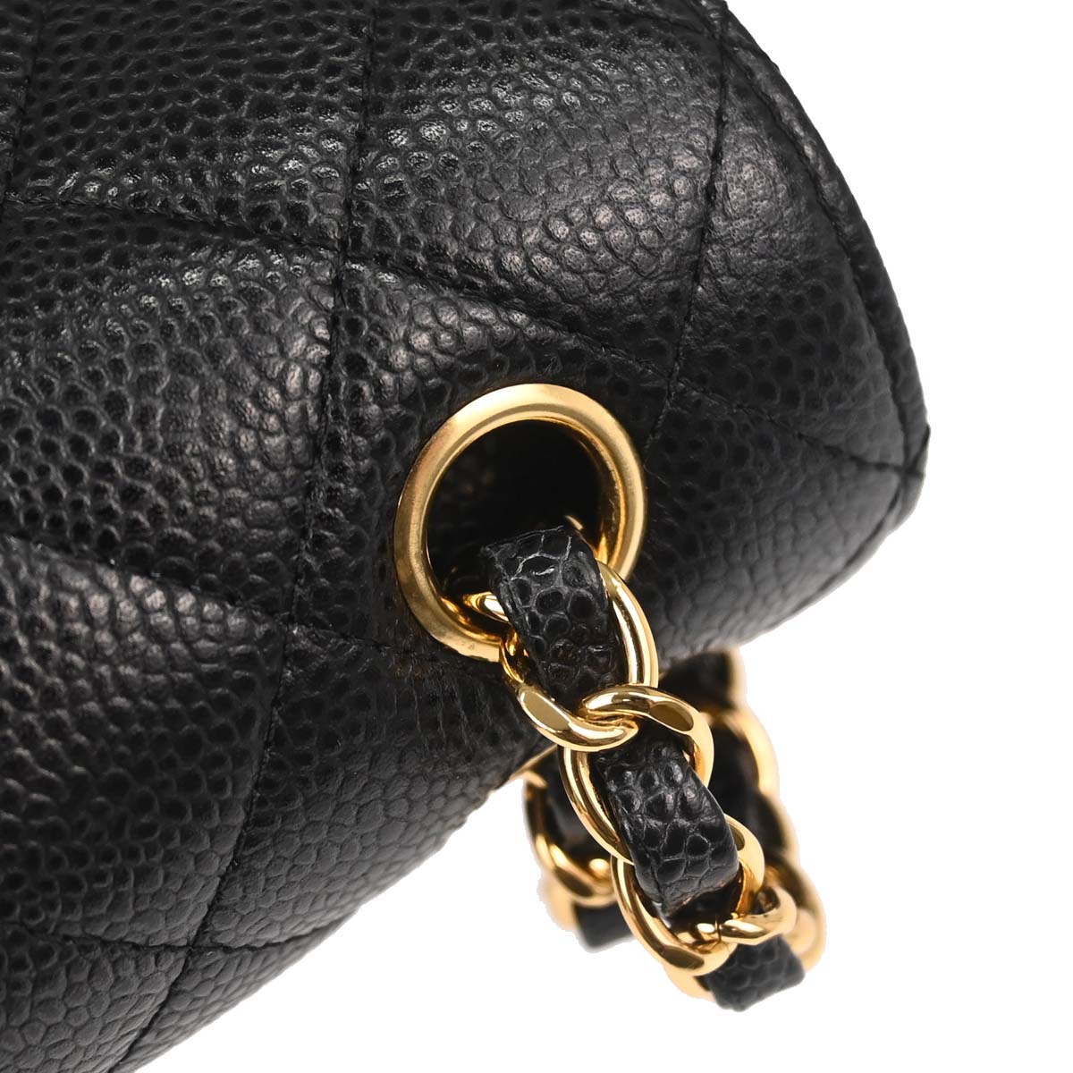 Chanel Black Caviar Skin Small Classic Double Flap Shoulder Bag