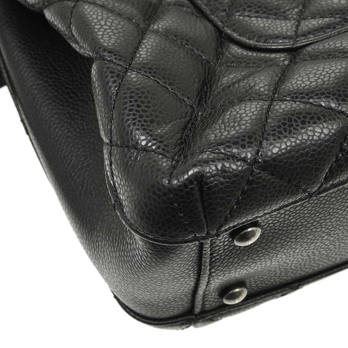 Chanel 2015-2016 Black Caviar Skin Tote Chain Handbag