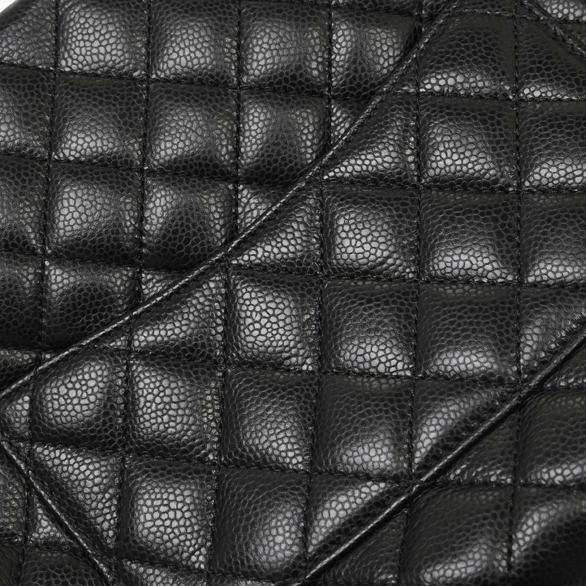 Chanel 2015-2016 Black Caviar Skin Tote Chain Handbag