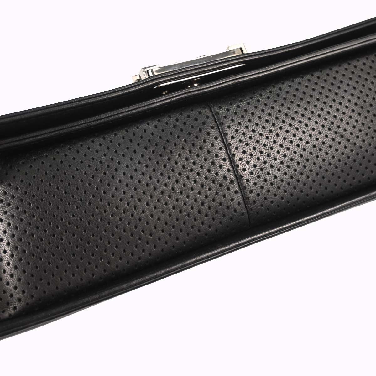 Boy Chanel 2014 Black Perforated Lambskin Medium Shoulder Bag