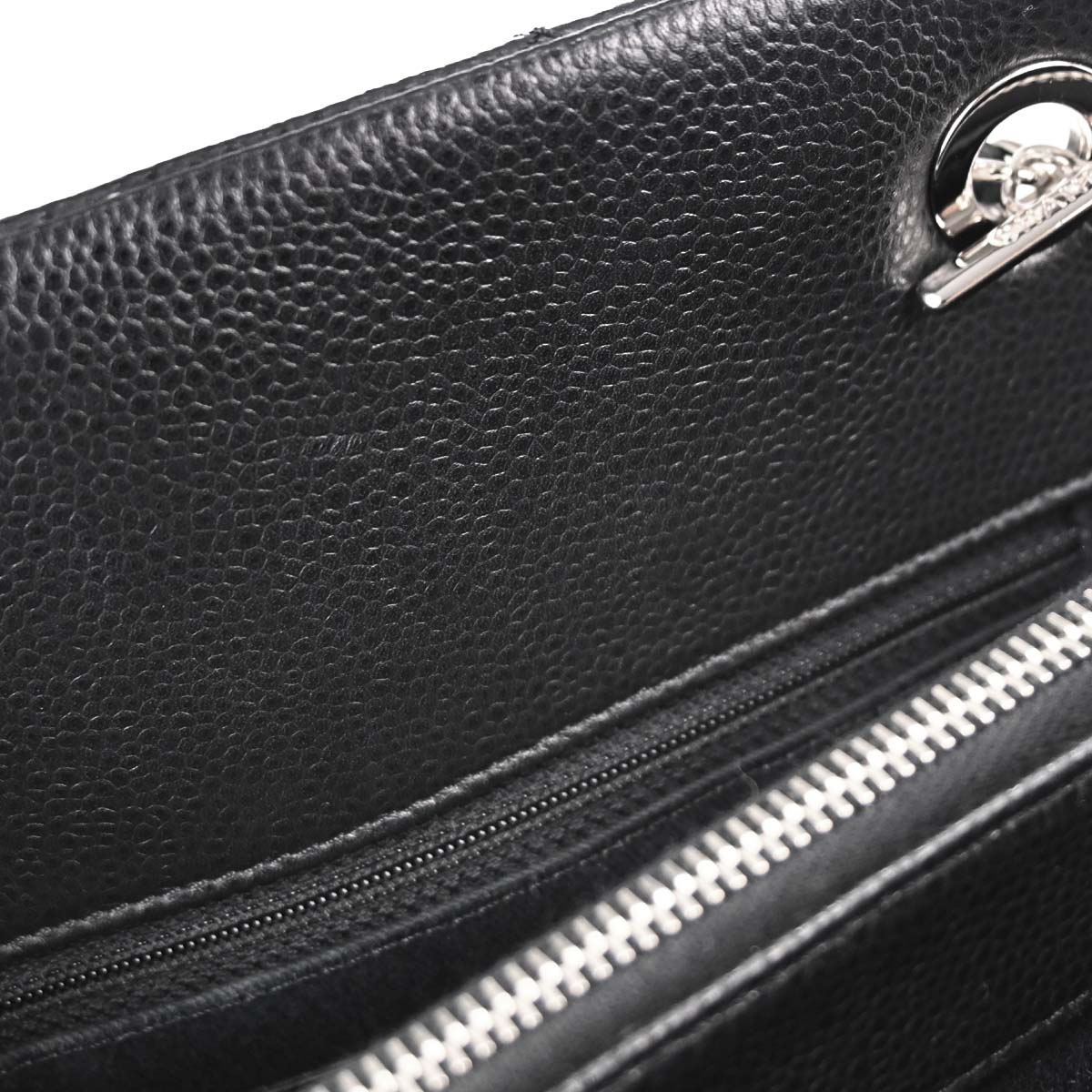 Chanel 2013-2014 Black Caviar Skin Timeless CC Chain Tote Bag