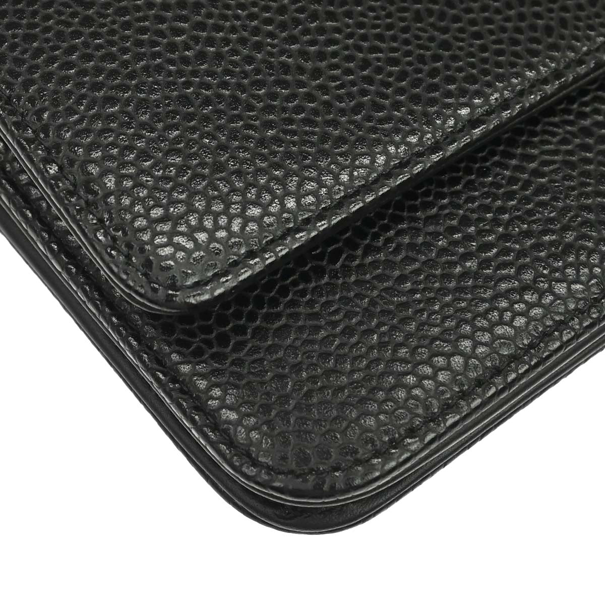 Chanel 2014-2015 Black Caviar Skin Timeless WOC Wallet on Chain Shoulder Bag