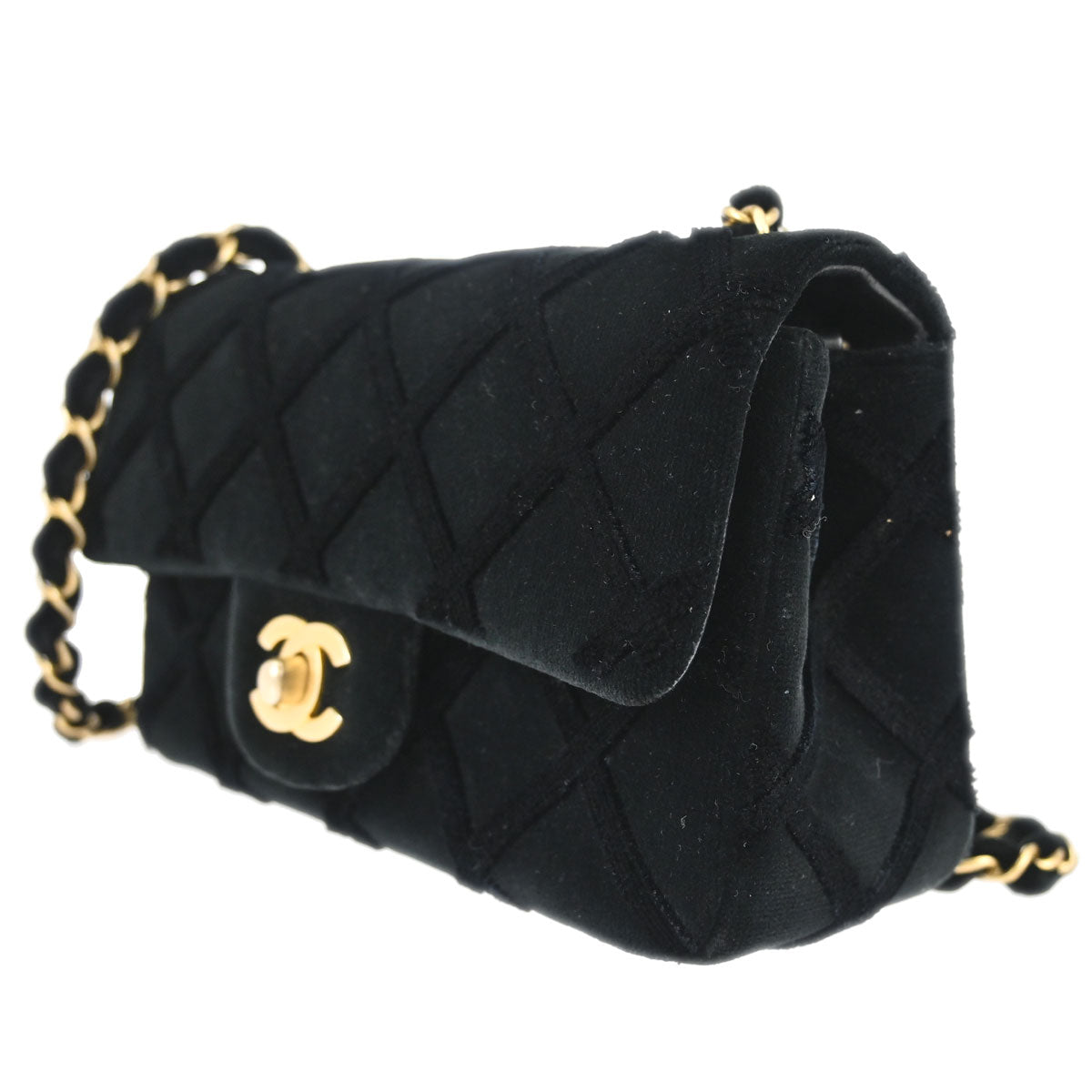Chanel 2018 Black Velvet Classic Flap Shoulder Bag