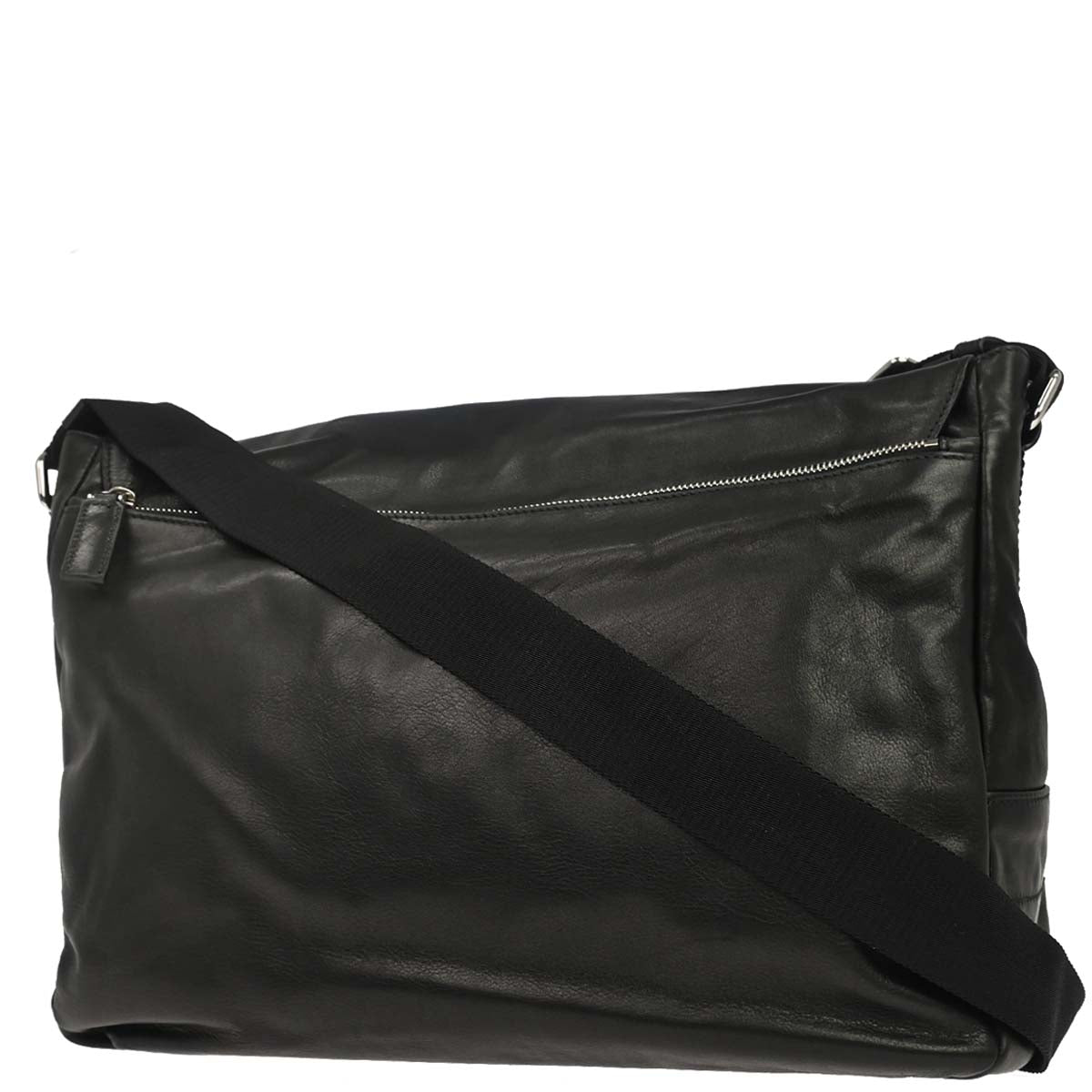 Prada Black Calfskin Messenger Shoulder Bag