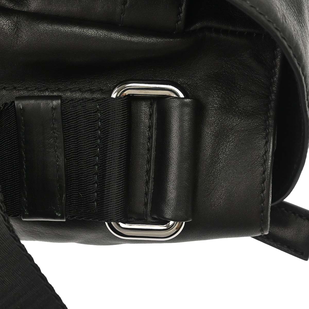 Prada Black Calfskin Messenger Shoulder Bag