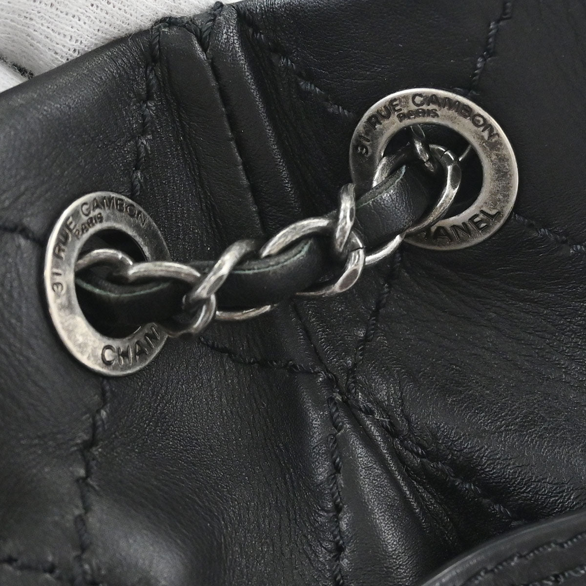 Chanel 2015-2016 Black Calfskin Wild Stitch CC Pocket Tote 2way Handbag