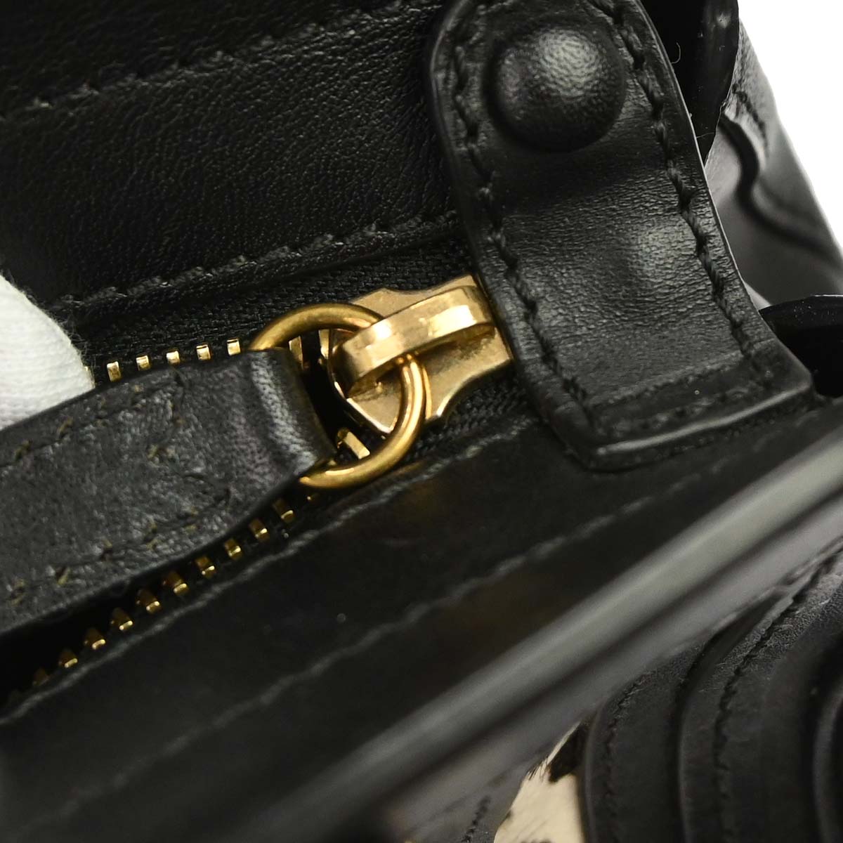 Chloe Black Pony Hair Alice 2way Shoulder Handbag