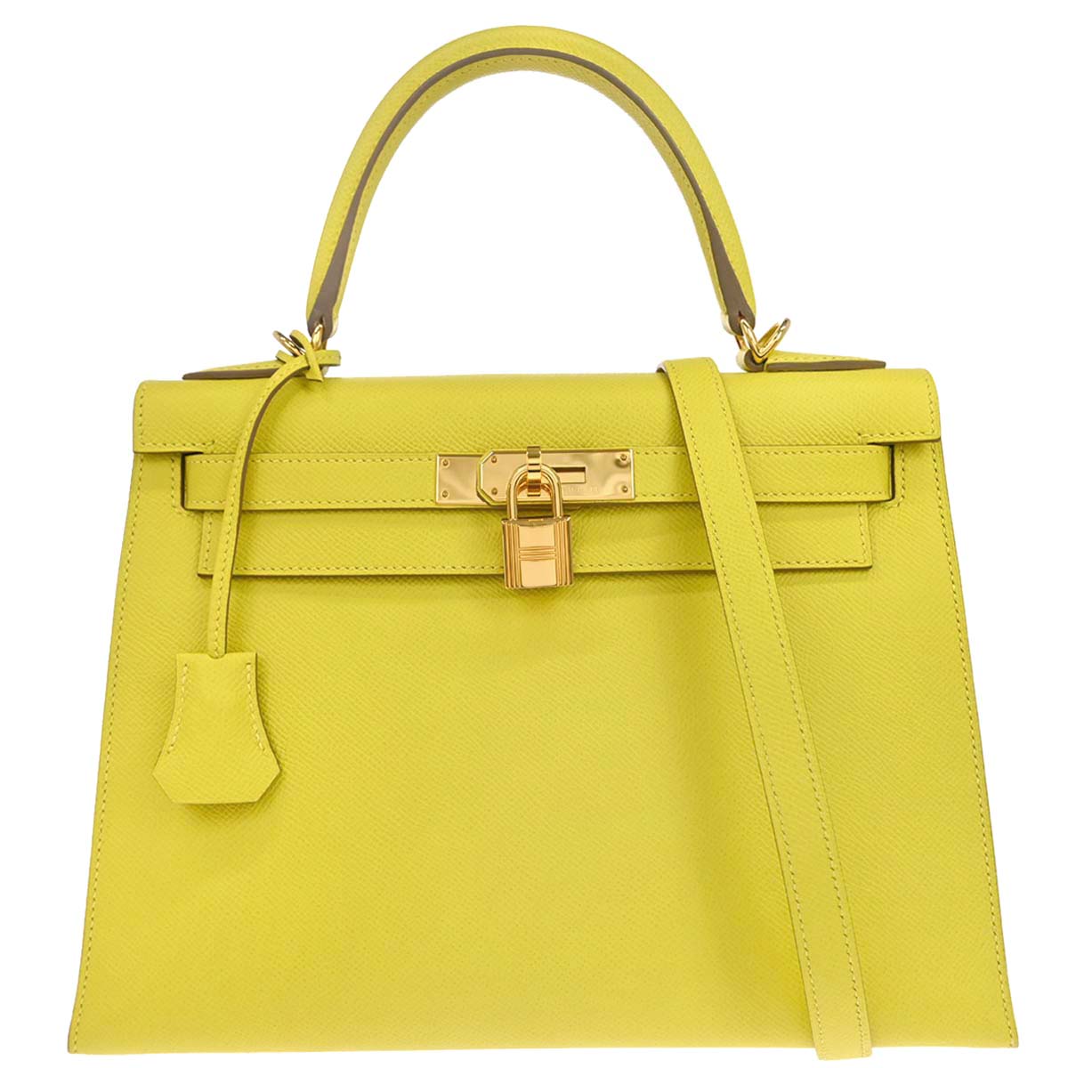 Hermes 2019 Jaune de Naples Epsom Kelly 28 Sellier 2way Shoulder Handbag