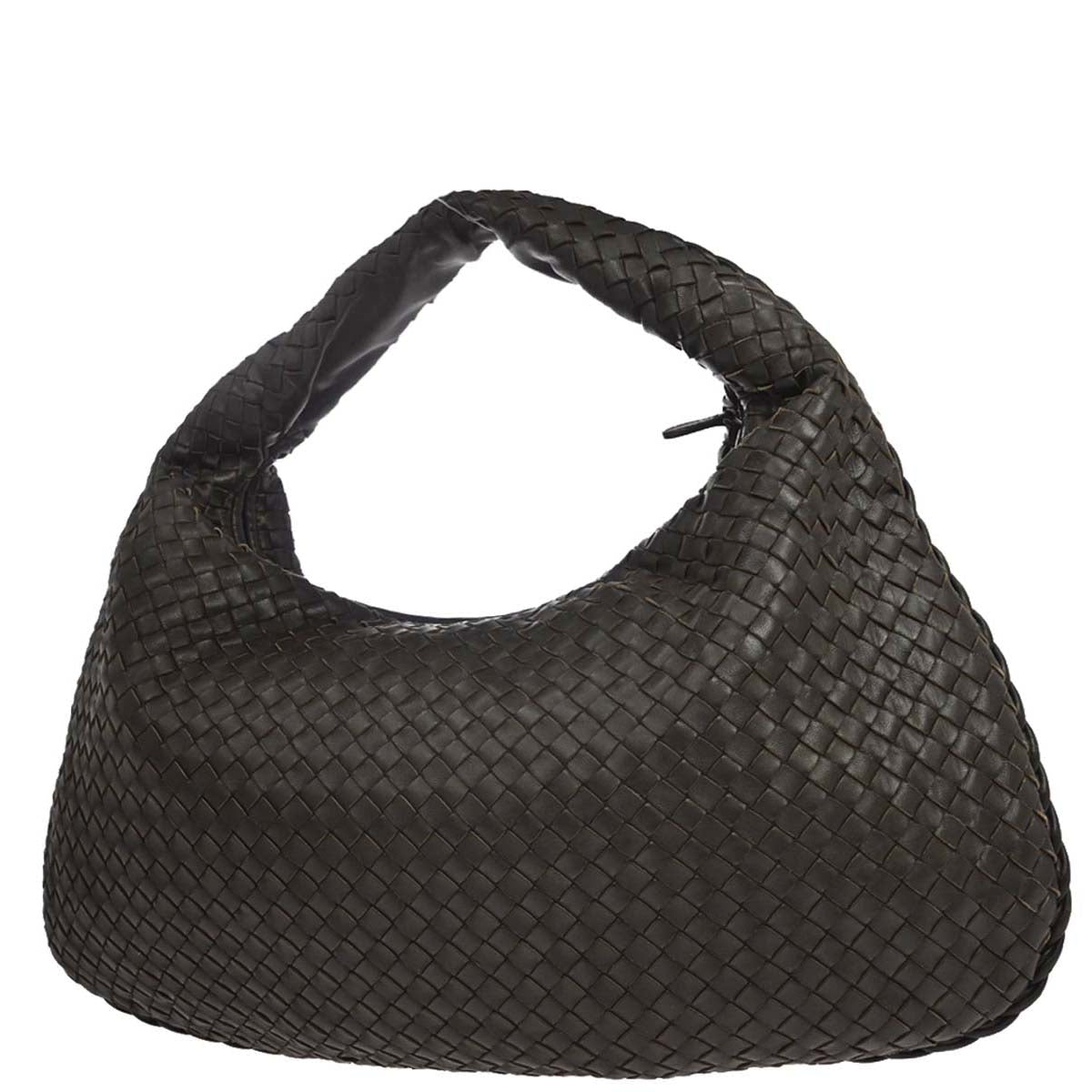 Bottega Veneta Brown Lambskin Intrecciato Hobo Handbag