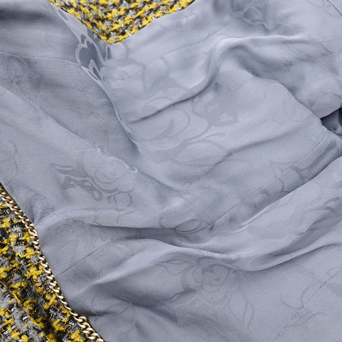 Chanel 2017 Collarless Single Breasted Jacket Tweed Yellow #36