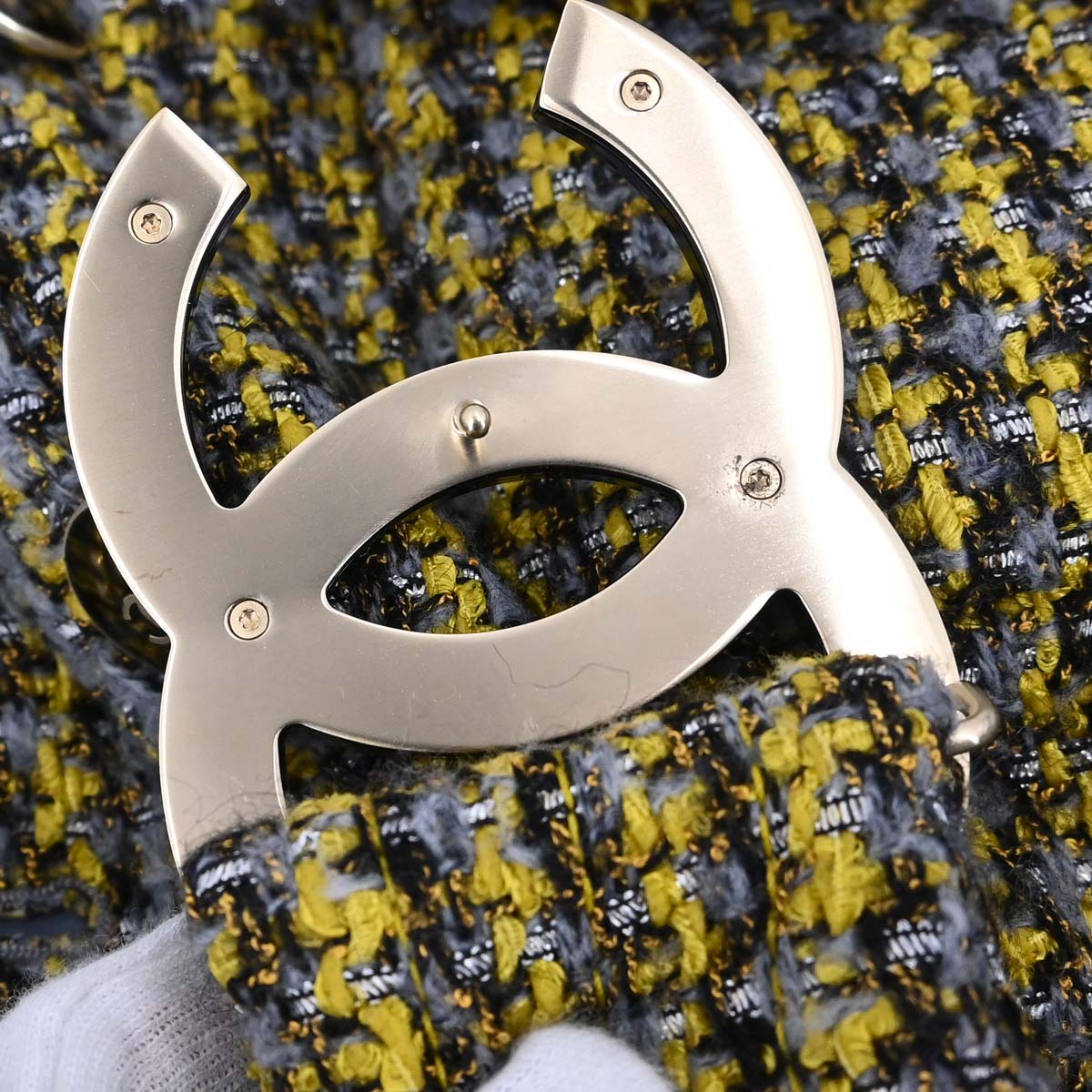 Chanel 2017 Collarless Single Breasted Jacket Tweed Yellow #36