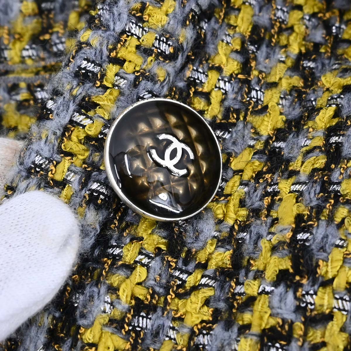 Chanel 2017 Collarless Single Breasted Jacket Tweed Yellow #36