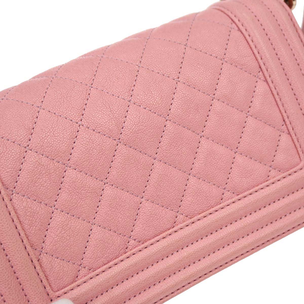 Boy Chanel 2019 Pink Caviar Skin Small Chain Shoulder Bag