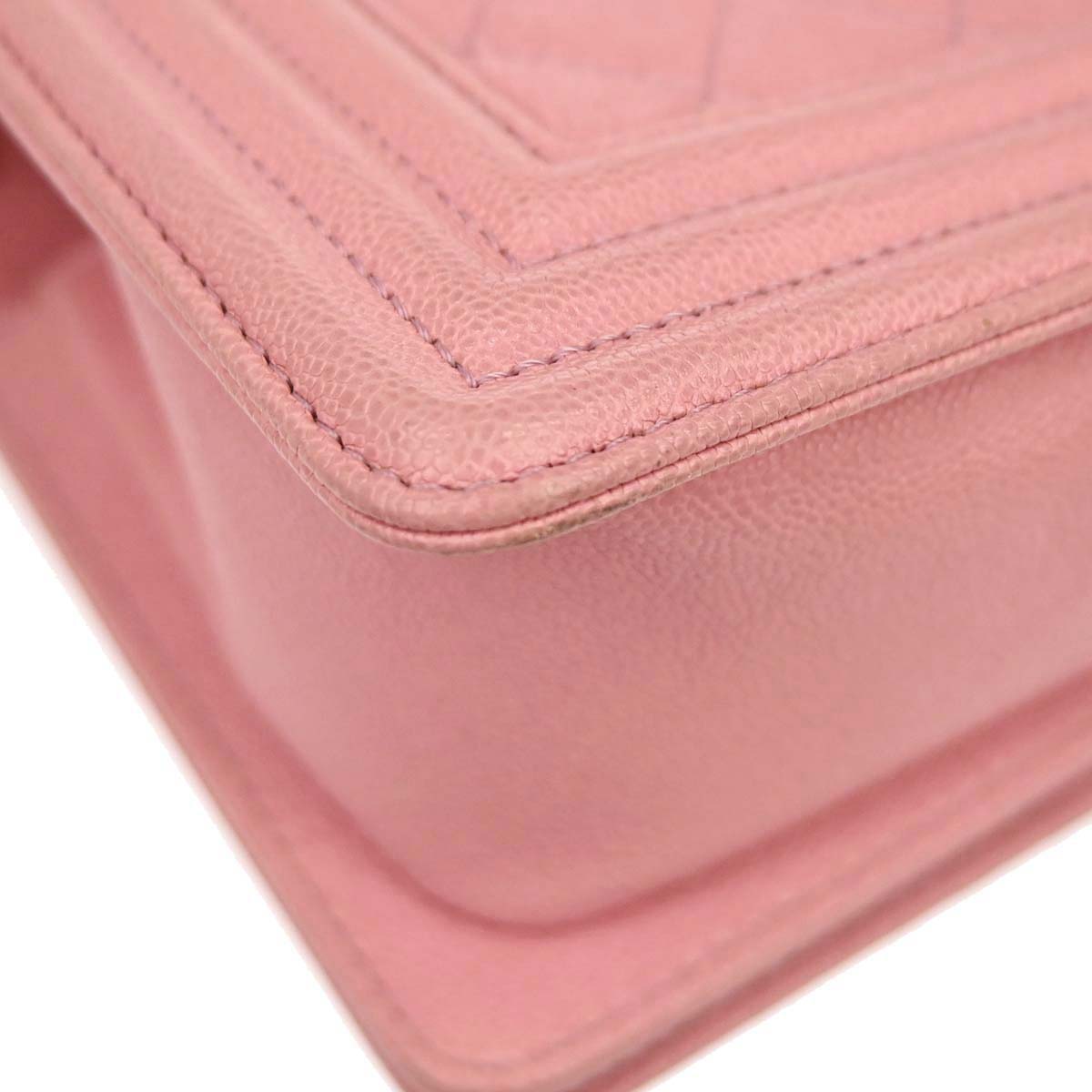 Boy Chanel 2019 Pink Caviar Skin Small Chain Shoulder Bag