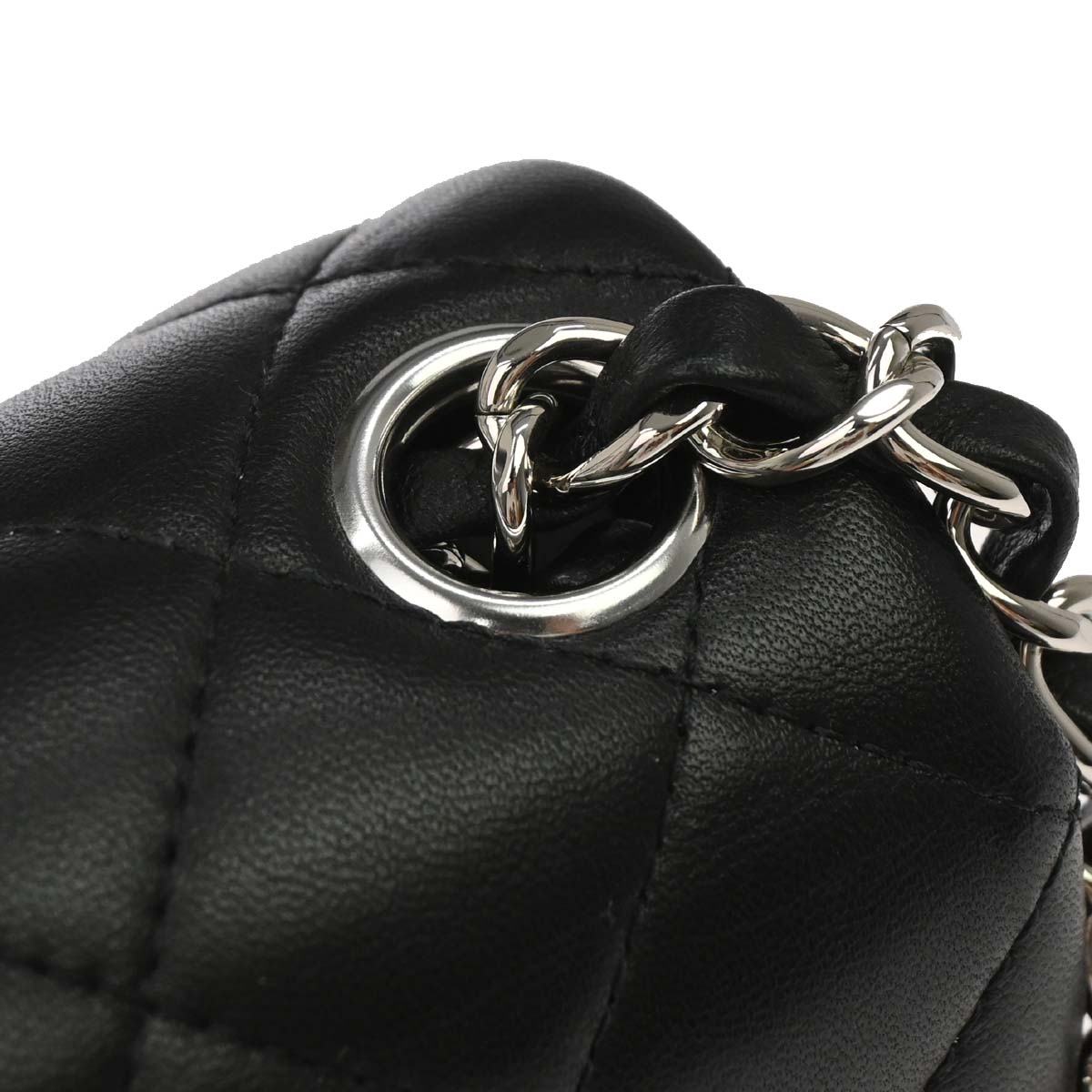 Chanel Black Lambskin Mini Classic Square Flap Shoulder Bag 17