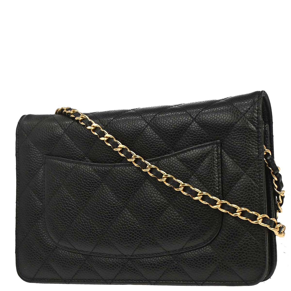 Chanel 2014 Black Caviar Skin Classic WOC Wallet on Chain Bag