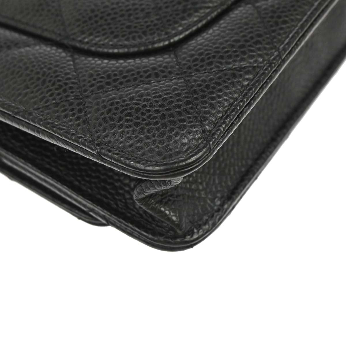 Chanel 2014 Black Caviar Skin Classic WOC Wallet on Chain Bag