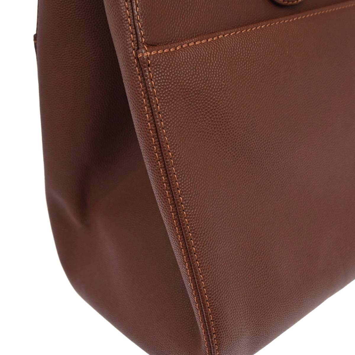 Chanel 2015-2016 Brown Caviar Skin Executive Cerf 2way Shoulder Tote Bag