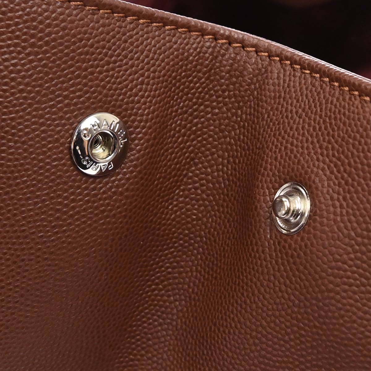 Chanel 2015-2016 Brown Caviar Skin Executive Cerf 2way Shoulder Tote Bag