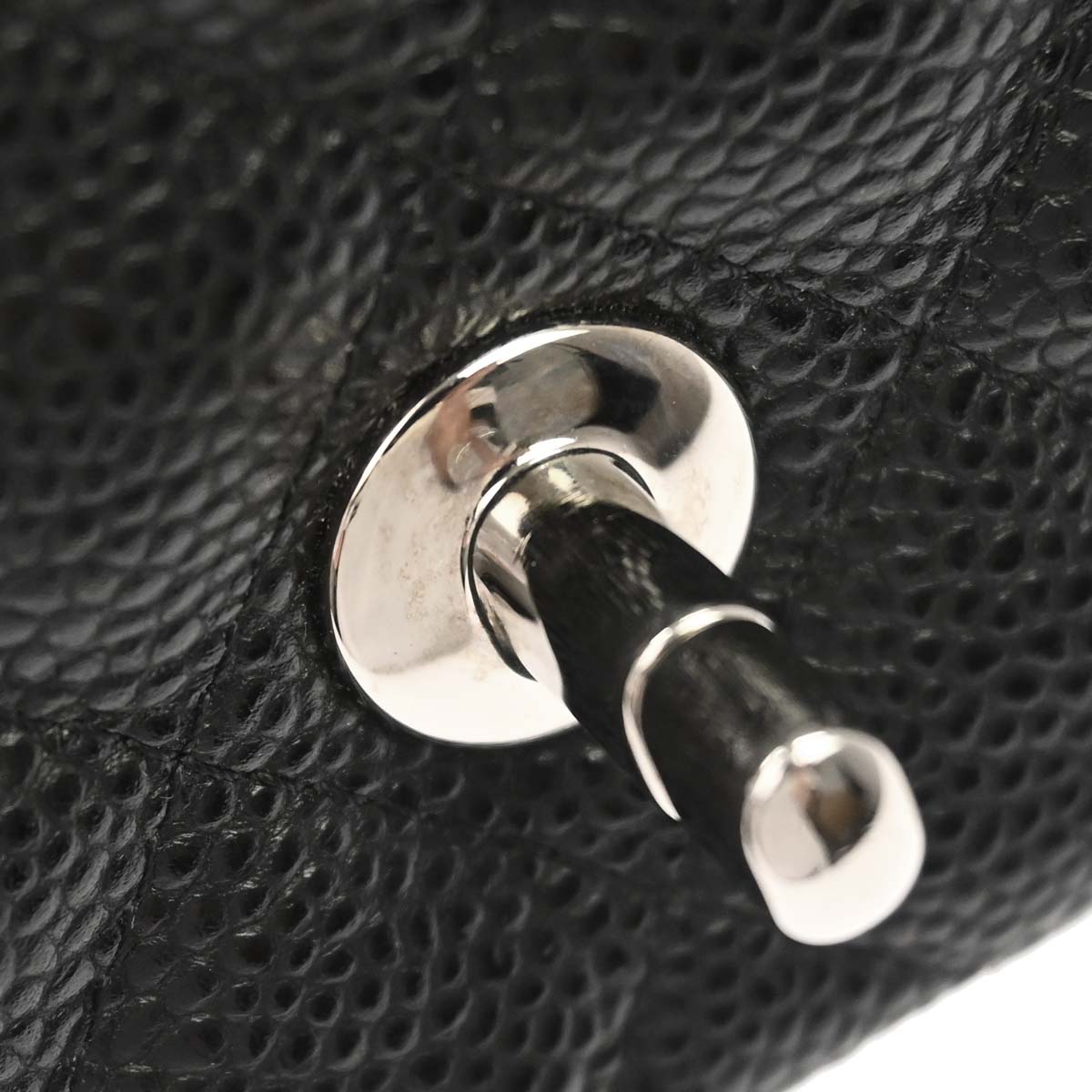 Chanel 2014-2015 Black Caviar Skin Mini Classic Square Flap Shoulder Bag 17