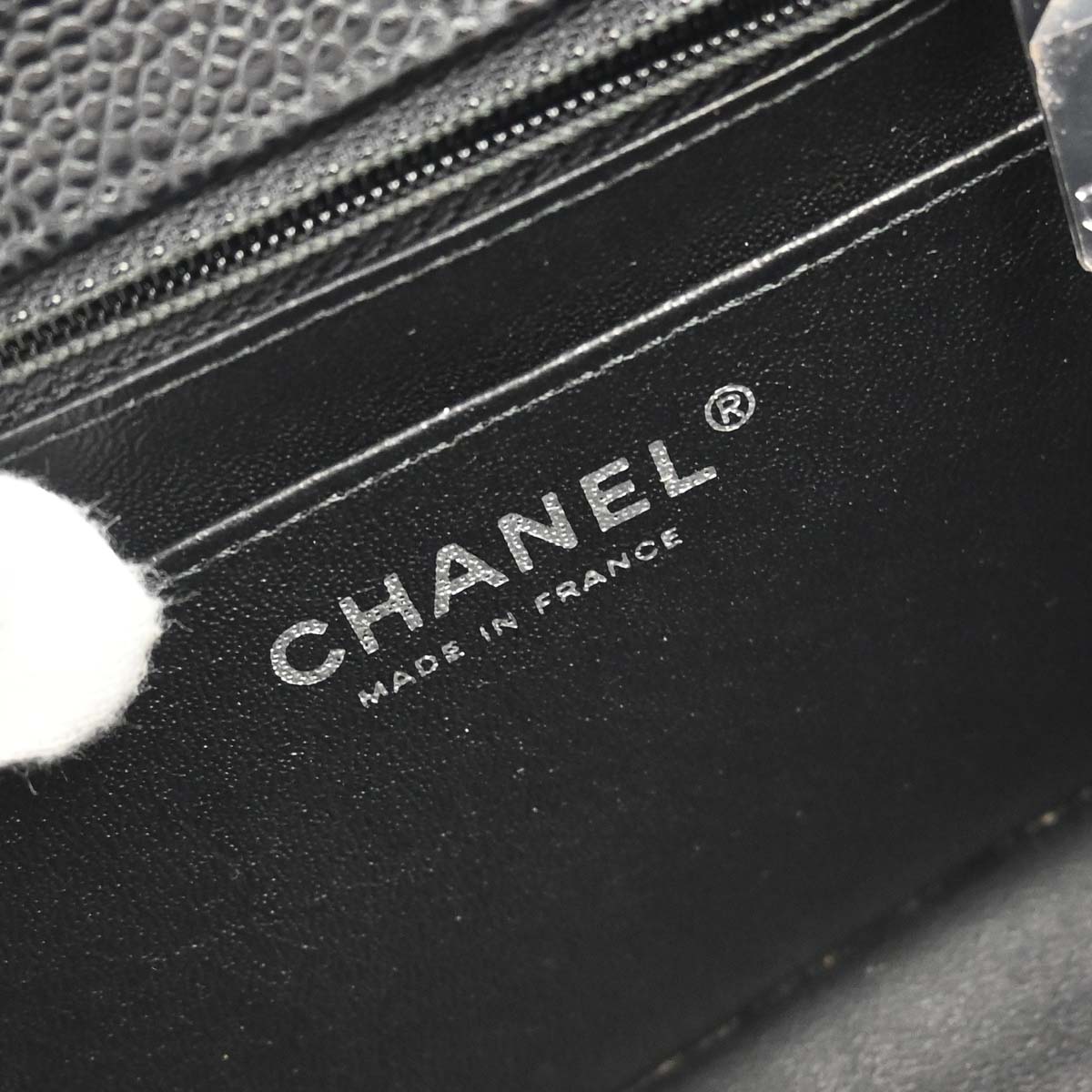 Chanel 2014-2015 Black Caviar Skin Mini Classic Square Flap Shoulder Bag 17