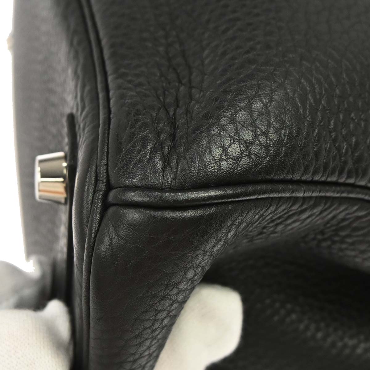 Hermes Black Taurillon Clemence Birkin 30 Handbag