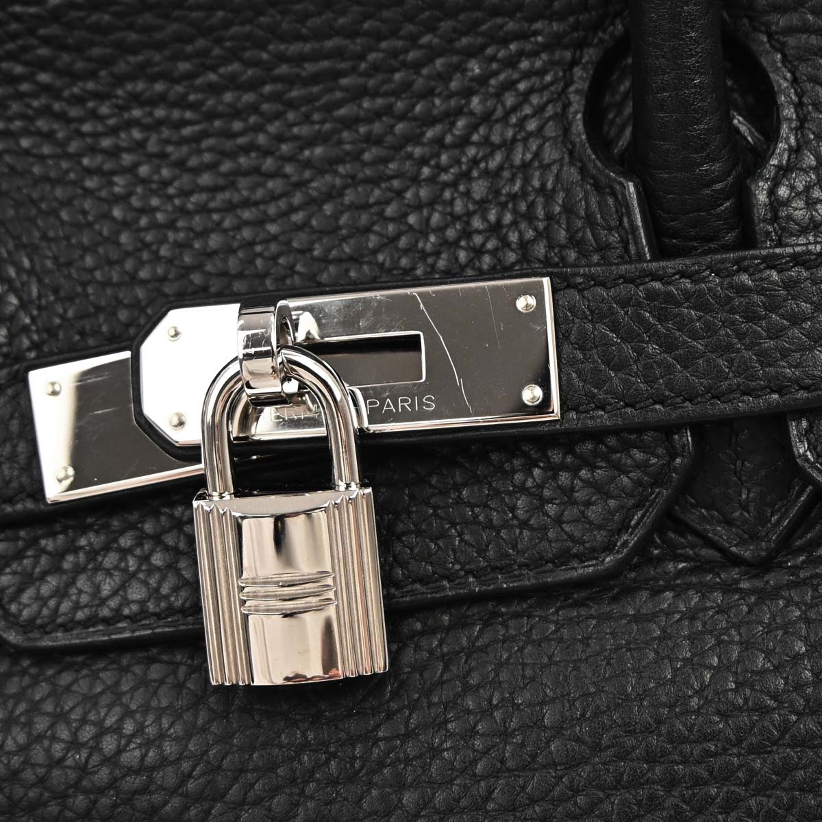 Hermes Black Taurillon Clemence Birkin 30 Handbag