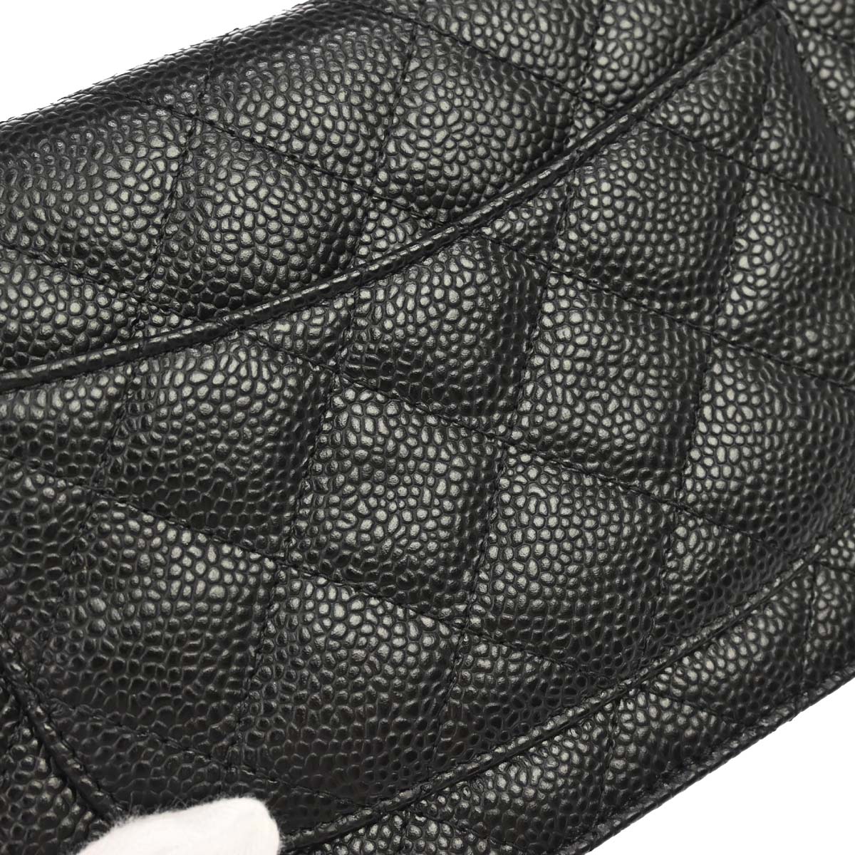 Chanel 2019 Black Caviar Skin Classic WOC Wallet on Chain Shoulder Bag