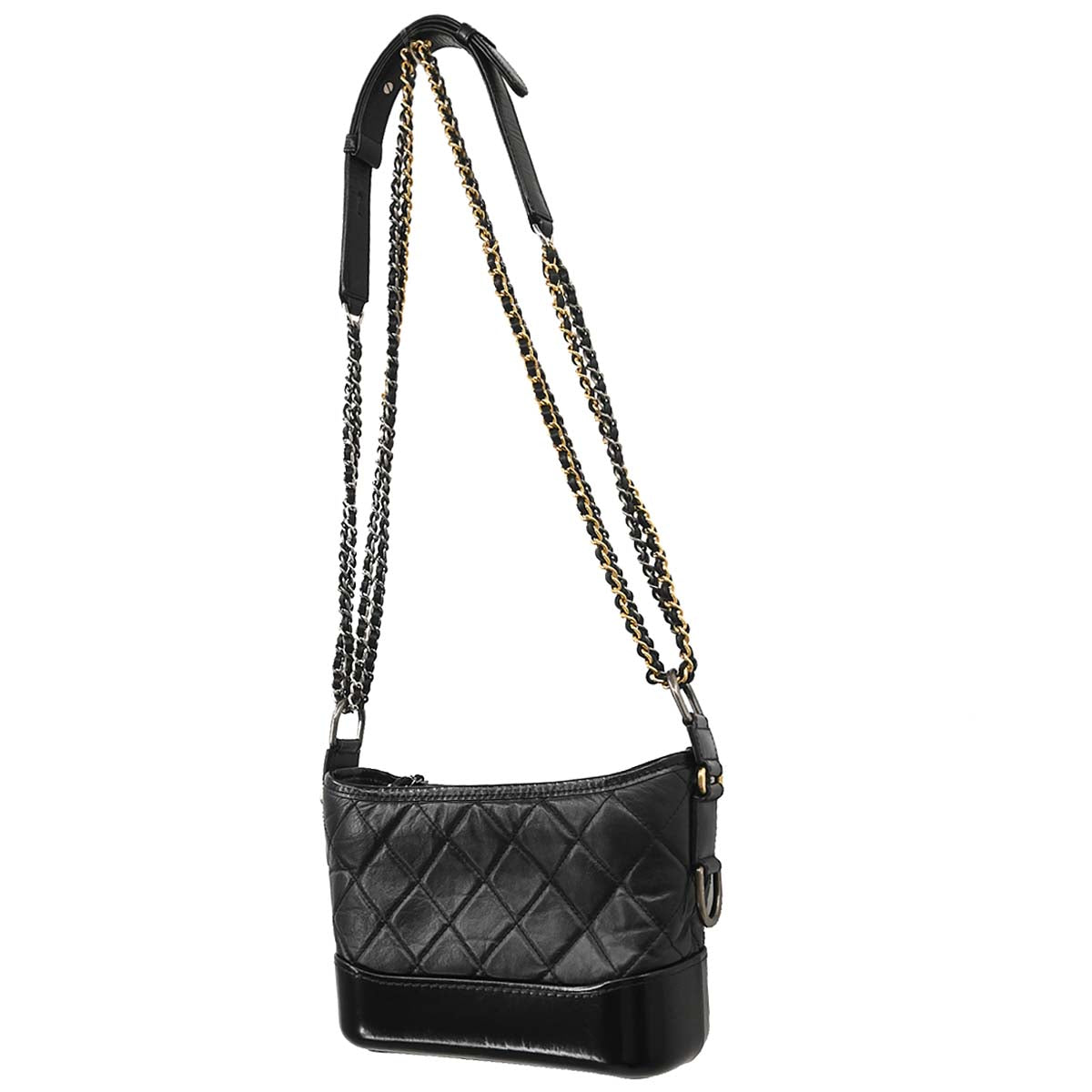 Chanel 2019 Black Lambskin Calfskin Small Gabrielle Shoulder Bag