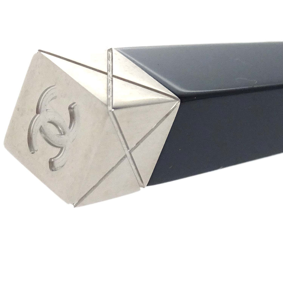 Chanel CC Hairpin Silver Black B15K