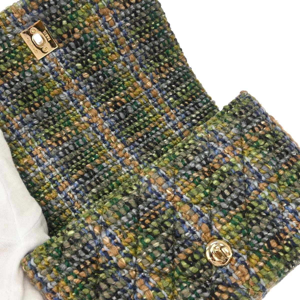 Chanel 2018-2019 Green Tweed Coco Handle 2way Shoulder Handbag