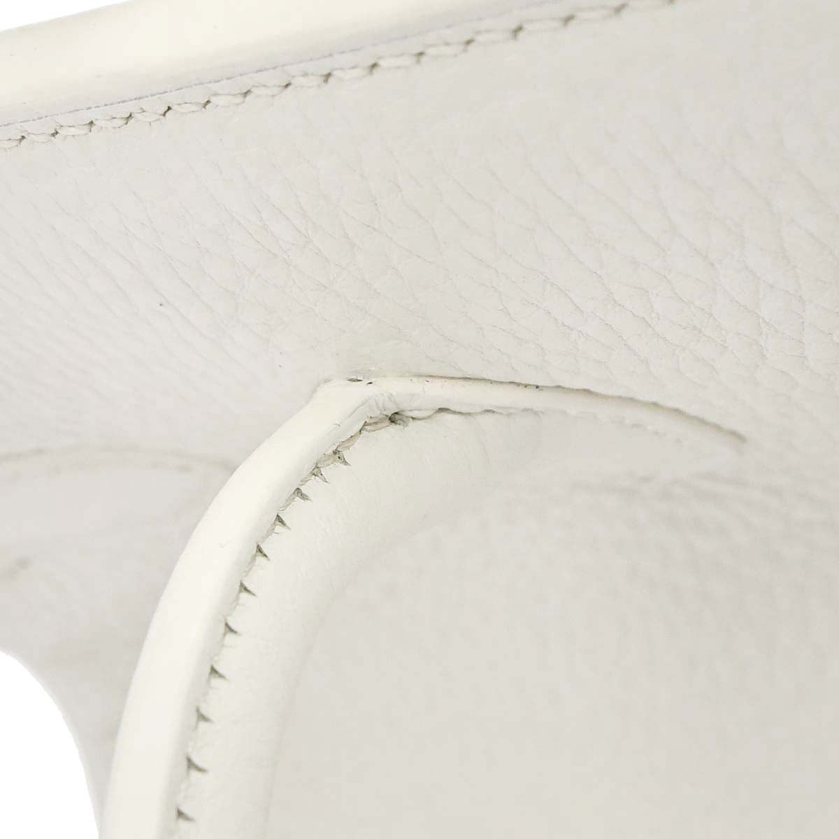 Hermes White Taurillon Clemence Birkin 30 Handbag