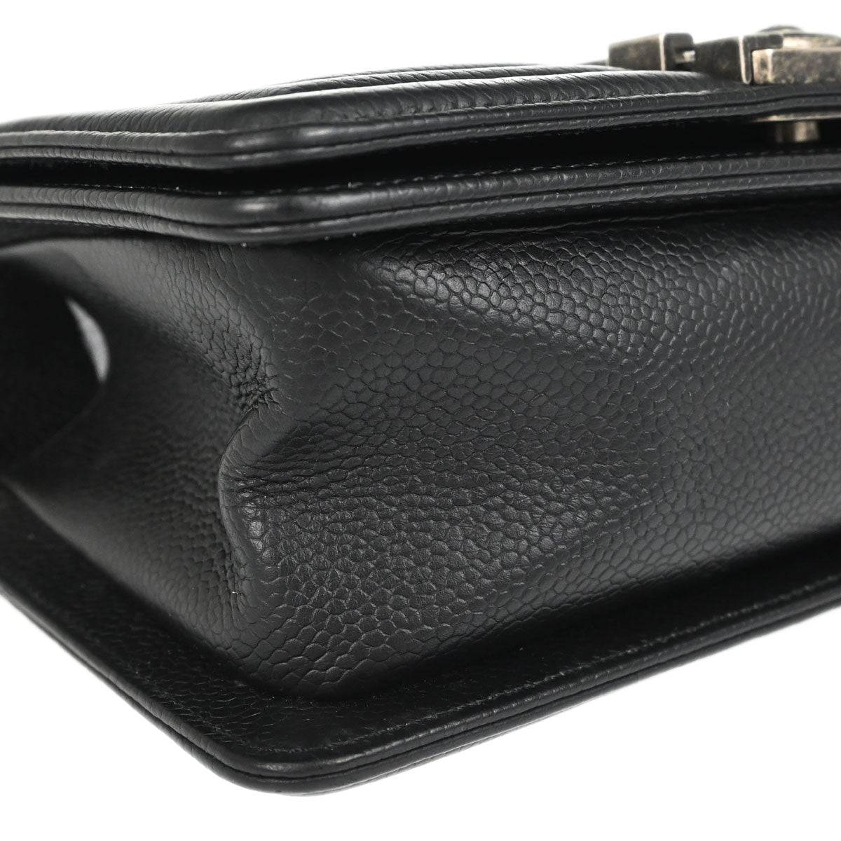 Boy Chanel Black Caviar Skin Chevron Small Chain Shoulder Bag