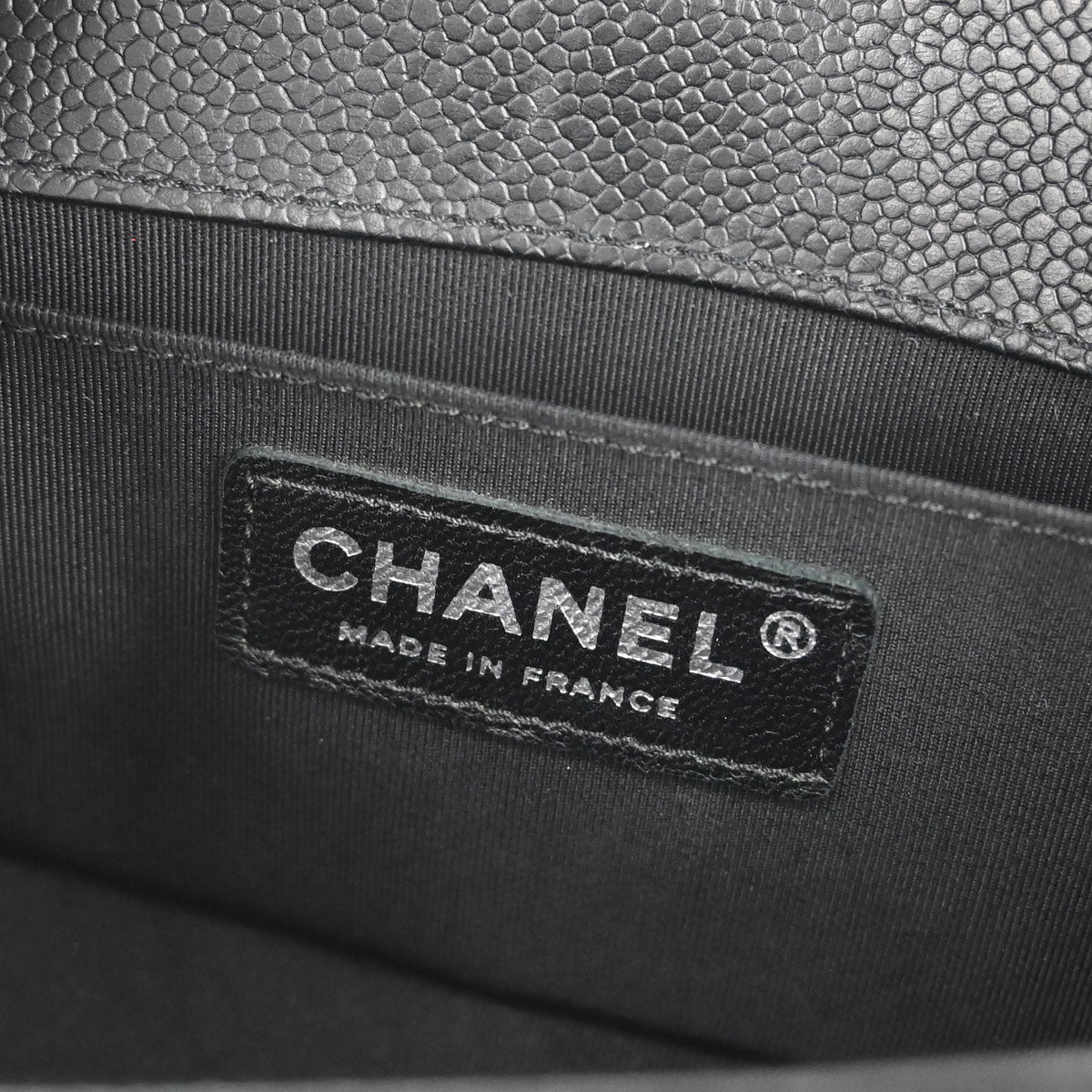 Boy Chanel Black Caviar Skin Chevron Small Chain Shoulder Bag