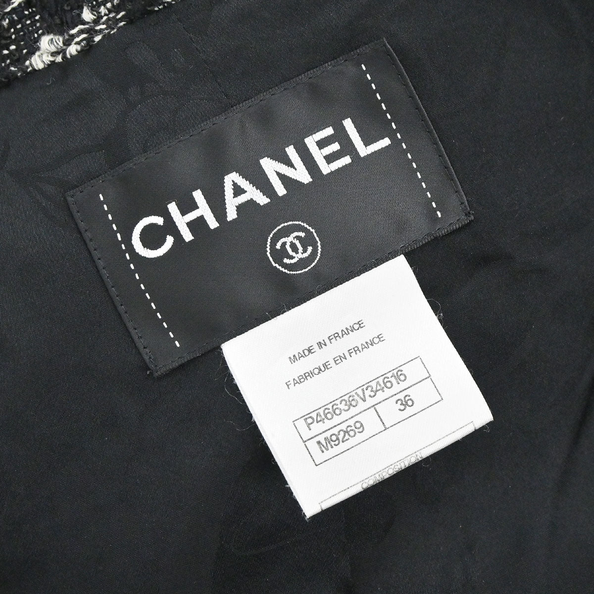 Chanel 2013-2014 Jacket Coat Tweed Black #36
